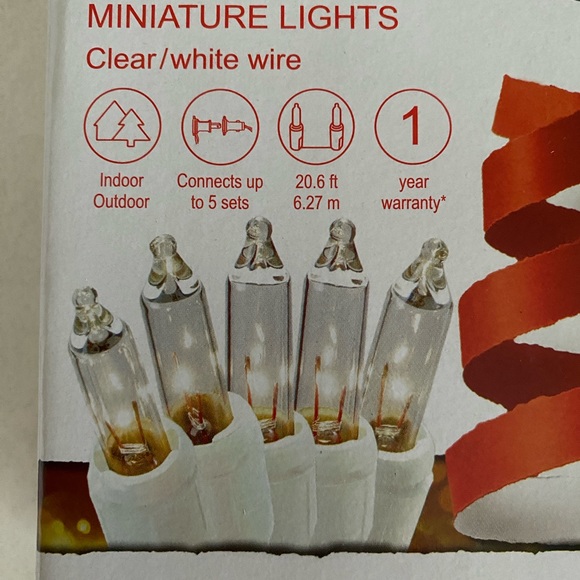 100ct Clear Christmas Lights on White Wire Incandescent - Picture 3 of 3